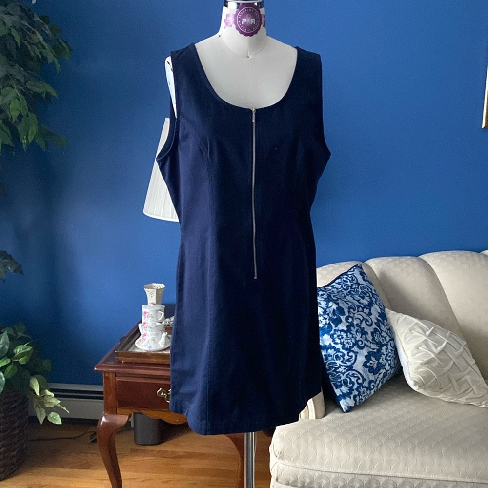❤️🤍💙 Vintage 1990s Navy Cotton Slip Dress